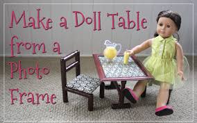 How To Make A Doll Sized Table From A Photo Frame American Girl Doll Accessories Dolls Clothes Diy American Girl Diy