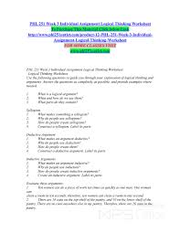 My Publications Phl 251 Week 3 Individual Assignment Logical Thinking Worksheet Phl251outlet Com Page 1 Created With Publitas Com