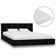 Homepage / uncategorized / bett mit led 120x200. Vidaxl Bett Mit Matratze Schwarz Samt 120 X 200 Cm Gitoparts