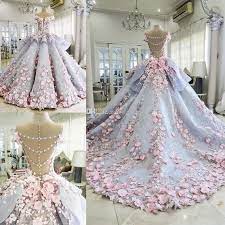Charming Colorful Wedding Dresses Ball Gown 3d Floral Appliques Flower Vintage Bling Backless L Knee Length Dresses Long Evening Dresses From Cs Dhgate 44 55 Wedding Dress Train Court Train Wedding Dress