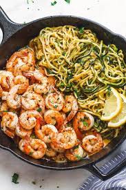 Lemon Garlic Butter Shrimp With Zucchini Noodles 10 Minute In 2020 Lemon Garlic Butter Shrimp Shrimp Zucchini Noodles Garlic Butter Shrimp