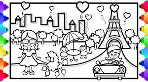 Visit the biggest landmarks of france's beautiful capital city, paris, with us by printing and colouring in these colouring pages. Glitter Eiffel Tower Drawing And Coloring For Kids Paris Eiffel Tower Coloring Page Youtube