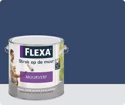 flexa strak op de muur muurverf 2 5 l 1006 nachtblauw muurverf muur binnenschilderwerk