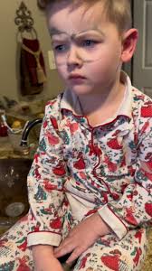 He was no happy that Sugartoes his elf cut his pjs and doodled