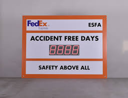 Number Days Since Last Accident Sign With Large Display 36hx48w Signs Day Custom Sign