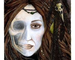 Norse Goddess Hel PRINT Raven Wraith chthonic underworld dark art