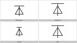 Triangle with horizontal line symbol. Dentistry Symbol Light Down And Horizontal With Triangle Utf 8 Icons