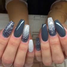 Nagel Grau Glitzer Nagelideen Fantastic Nails Nageldesign