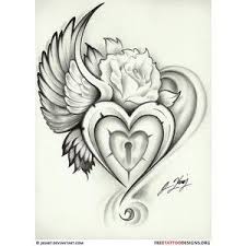 Broken Heart With Wings Tattoo Tattoos Wing Heart Lock Rose Tattoo Polyvore Heart Tattoo Designs Sacred Heart Tattoos Heart Tattoo