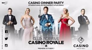 For dinner we had a locked and loaded baked potato bar with all the fixings and an array of salads and soups. 007 Travelers 007 Event Club For Five Casino Royale Show Dinner James Bond Show In Casino Helsinki 7 October 6 November 2015