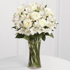 For the family members of my dearest friend, i send funeral wishes and funeral flowers for the funeral of my friend. White Roses Alstroemeria Sympathy Flowers Ital Florist
