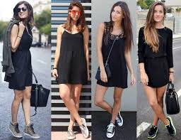 Lbds With Sneakers Little Black Dress Fashion Tennis Dress