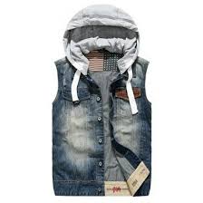 Bien délavé, élément essentiel d'un dressing vintage. Veste En Jeans Sans Manches Pour Homme Avec Capuche Coton Veste En Jean Veste Veste Sans Manche