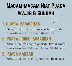 Syurga Wanita Macam Macam Niat Puasa Wajib Sunnah Facebook