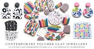May 28, 2021 · the decorative slab is made by hand then a small collection of pieces can be made from it, each set unique. Contemporary Polymer Clay Jewellery Workshop Little Lane Workshops Mona Vale 5 June 2021