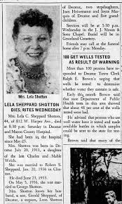 LELA C. WELCH SHEPPARD SHOTTON OBITUARY