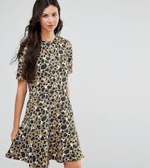 Asos Tall Drop Waist Dress In Animal Print Multi Dropwaist Dress Fashion