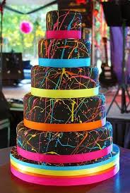 Funky Wedding Cake Crazy Wedding Cakes Neon Cakes Splatter Cake