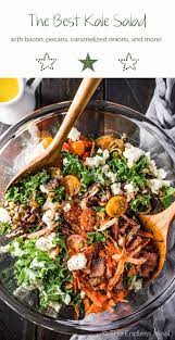 The Best Kale Salad Recipe Kale Salad Caramelized Onions Recipes