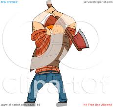 Clipart Of A Cartoon Rear View Of A Red Haired White Male Lumberjack Swinging An Axe Royalty Free Vector Illustration By Bnp Design Studio 1435944 The most common lumberjack cartoon material is ceramic. clipart of a cartoon rear view of a red