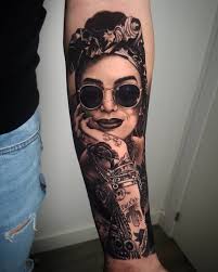 Black And White Realism Tattoo Sammijefcoate Portrait Artist Dani Moreno Garcia Country Es Follow Ski In 2020 Black White Tattoos Tattoos Realism Tattoo