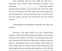Sebagai ucapan selamat datang kepada bapak/ibu sekalian. Teks Ucapan Perasmi Majlis Anugerah Cemerlang Ranc Akbana