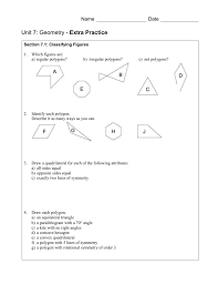 Chapter 6 polygons and quadrilaterals answer key ck 12 geometry concepts 810. Extra Practice Unit 7 Geometry