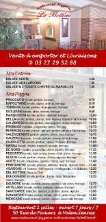 Flyer Livraisons Et Vente A Emporter Du Restaurant Pizzeria La Bottine Valenciennes Salade Aux Lardons Plat A Emporter A Emporter