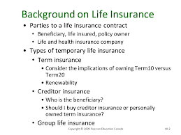 Life and health insurance policies are what kind of contracts. Chapter 10 In Class Notes Background On Life Insurance Parties To A Life Insurance Contract Beneficiary Life Insured Policy Owner Life And Health Insurance Ppt Download
