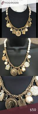 Carolee White Gold Charm Pearl Necklace Womens Jewelry Necklace Necklace White Gold