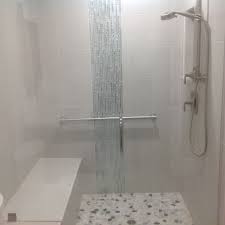 Lay a towel out flat on the bathroom floor in the doorway and stand on it with one foot. Our Beautiful Master Bath Walk In Shower With Waterfall Effect And Frameless Glass Doors Also Love Walk In Shower Modern Shower Design Master Bathroom Shower