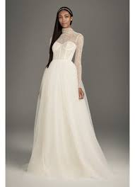 5 out of 5 stars. High Neck Lace And Tulle Corset Wedding Dress David S Bridal