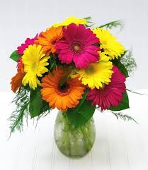This Arrangement Of Gerberas Is Full Of Color Charisma And Character It Could Brighten Up Any Room In The House Blo Flower Delivery Blossom Flower Flowers
