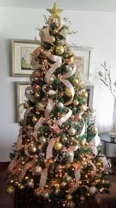 Arbol De Navidad Dorado Y Perla Con Cintas Holiday Decor Christmas Christmas Tree