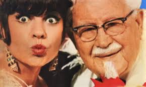 Joanne Worley and Colonel Sanders.
