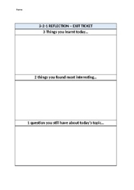 As a way to compare and contrast, have students record three similarities between two items, two differences, and one question they still have about them. 3 2 1 Exit Ticket Worksheets Teaching Resources Tpt