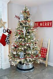 Farmhouse Christmas Tree With Cool Galvanized Tree Collar Eighteen25 Christmas Decorations Christmas Diy Country Christmas Trees