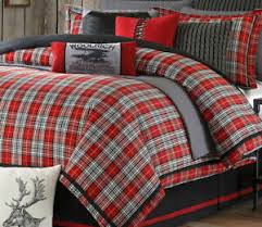 Red tartan flannel bedding is made of soft cotton velvet flannel and is tailored style for the holidays and beyond. Red Plaid 4pc King Comforter Set Lodge Cabin Black Woven Jacquard Bedding Ebay