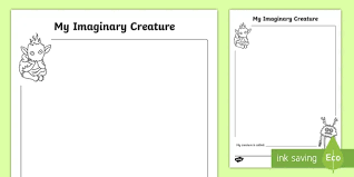 Draw and write 3 things draw three imaginary animals. My Imaginary Creature Worksheet Worksheet Teacher Made