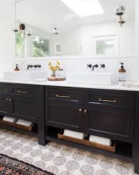 Bathroom Freestanding Double Vanity Bathroom With Freestanding Navy Double Sink Vanity To Amber Interiors Bathroom Bathroom Redesign Amazing Bathroom Remodels