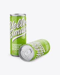 Download Download Two Glossy Aluminium Cans With Condensation Mockup Object Mockups Dengan Gambar PSD Mockup Templates