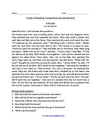 4 Worksheet Reading Comprehension Worksheets Fourth Grade 4 Comprehension Exerc In 2020 Comprehension Worksheets Reading Comprehension Worksheets Reading Comprehension
