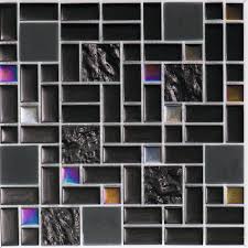 Wie lassen sich matte fliesen glänzend putzen? Glasmosaikfliesen Black Rainbow Multiformat Glanzend Matt Fur Die Wand 30 X 30 Cm Interio Deinetur De