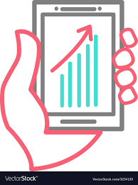 Hand Holing Smart Phone With Chart