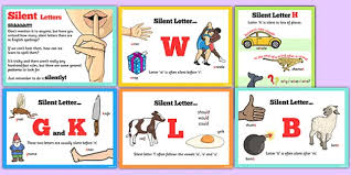 Words start with e ; Silent Letter Posters Silent Letter Words Ks2