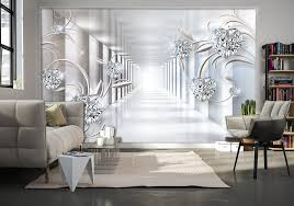 Hd Wallpaper 3d Wallpaper Gray Tunnel With Flowers From A Brooch Wall Mural On The Wall Decorative Wallpaper 3d Wallpaper Grey Wallpaper Decor 3d Wallpaper