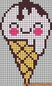 Ice Cream Kawaii Perler Pattern Kawaii Cross Stitch Perler Beads Perler Bead Art