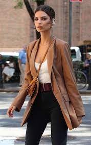 Double breasted jackets are a classic piece of fashion. Https Www Gotceleb Com Wp Content Uploads Photos Emily Ratajkowski On A Photoshoot For Beats Headphones In Celebrity Street Style Fashion Model Street Style