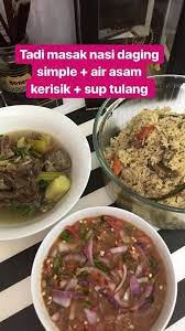 Daging (potong basuh dan rebus sampai lembut. Kuali Mama Nasi Daging Dan Air Asam Kerisik Hani Facebook