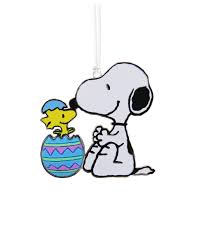 Hallmark Snoopy and Woodstock in Easter Egg Metal Christmas Ornament N
